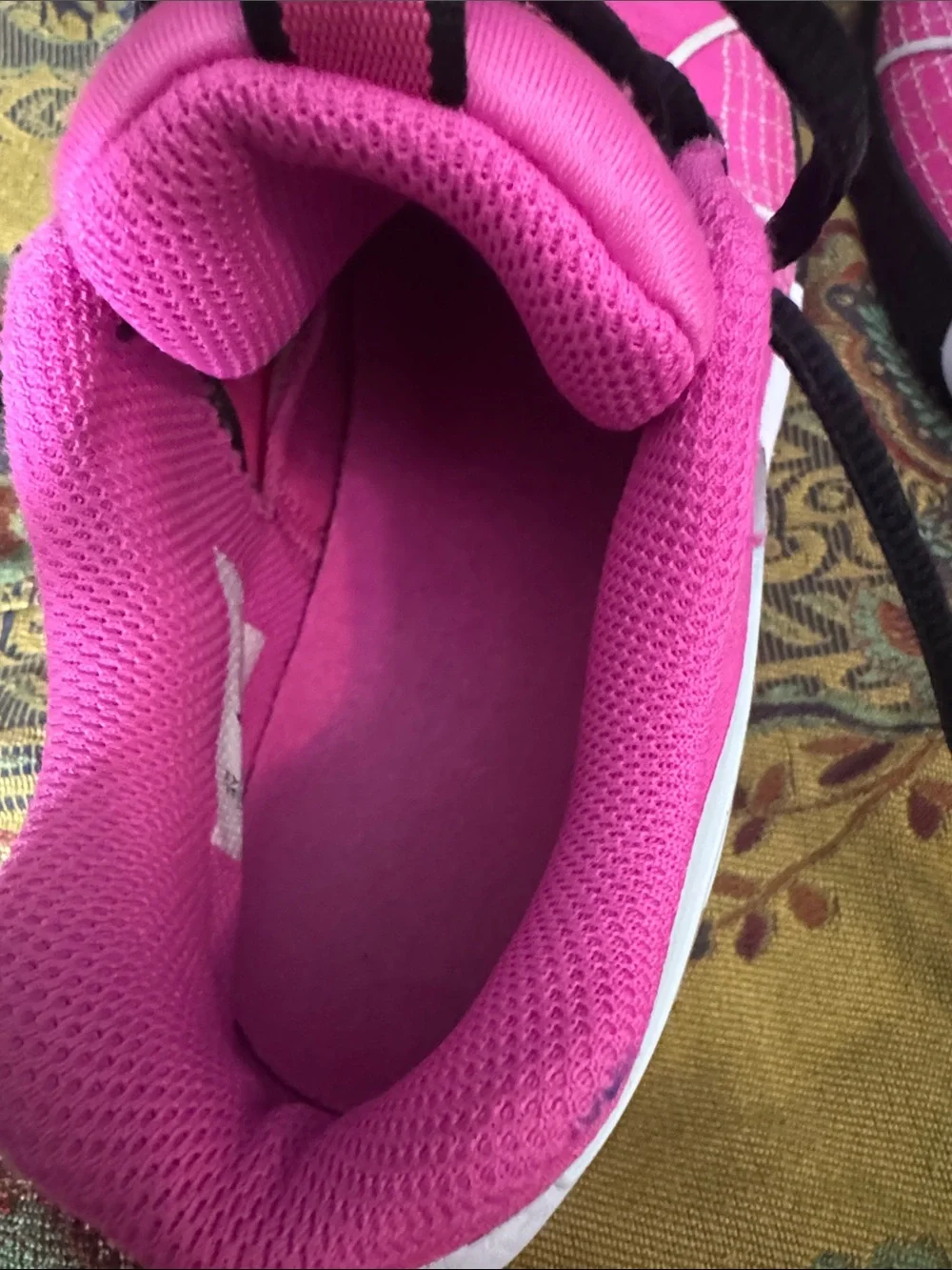 Nike Kids Bright Pink Athletic Sneakers with Black Accents